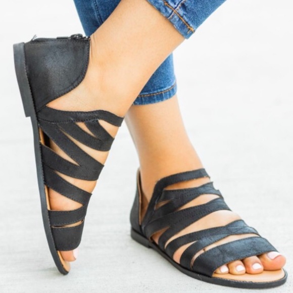 Taupe Strappy Sandals - Picture 2 of 2